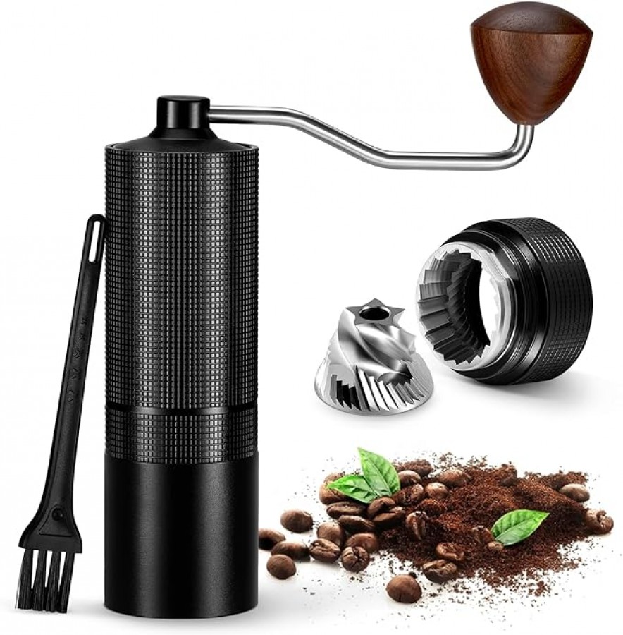 مطحنة قهوة احترافية بمقبض يد خشبي